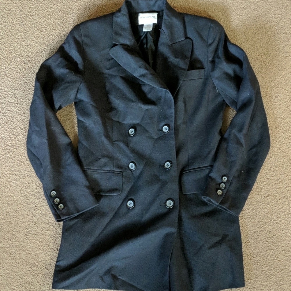 Hugo Buscati size 4 black trench style jacket